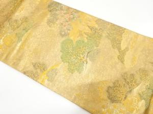 金糸　屋敷風景模様織り出し　袋帯